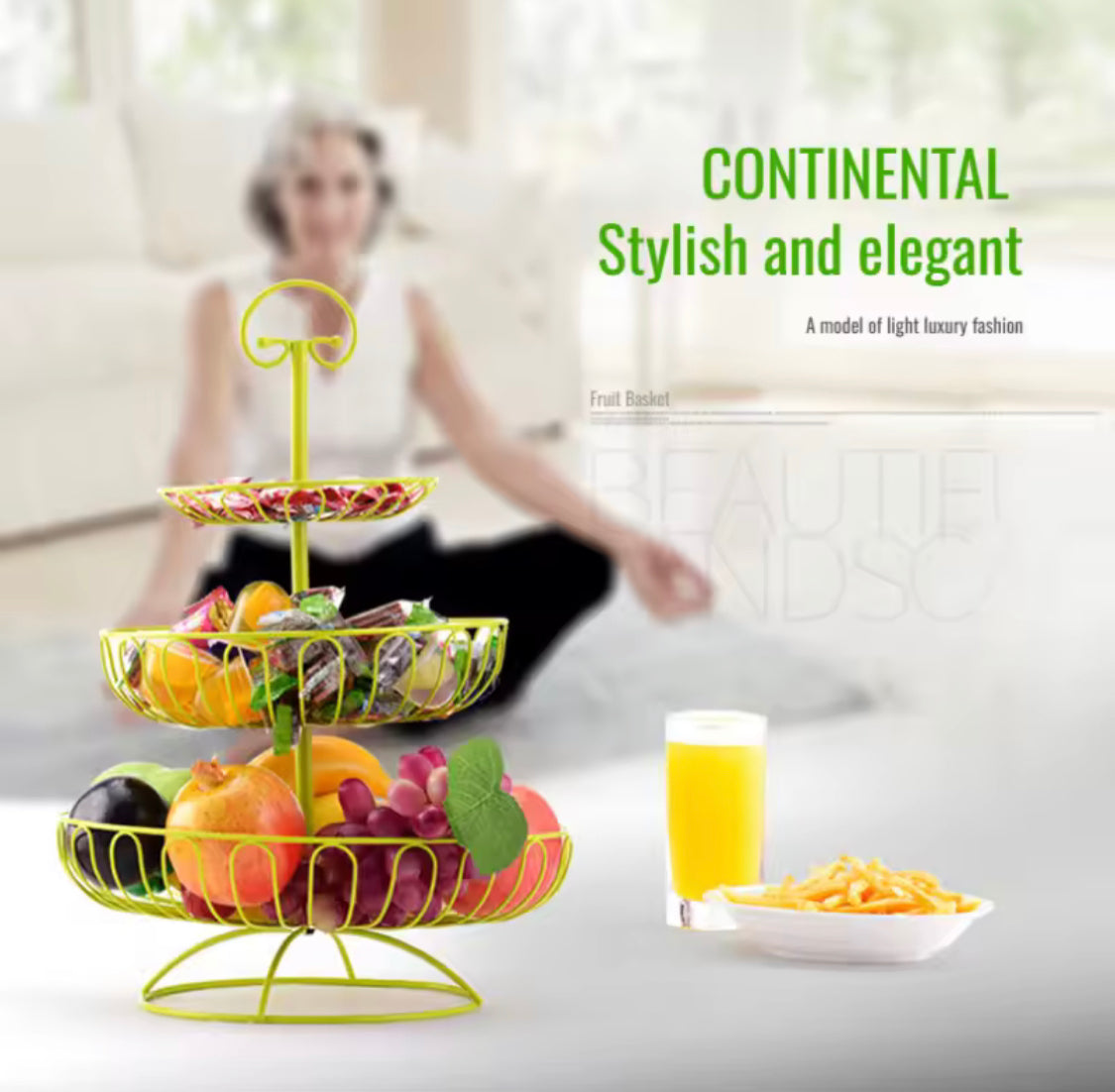 3 Layer Retro Style Fruit Basket, Countertop Metal Fruit Basket, Decoration Fruit Rack, Kitchen Fruit Basket Rack 3 Layer Retro Style Fruit Basket, Countertop Metal Fruit Basket, Decoration Fruit Rack, Kitchen Fruit Basket Rack